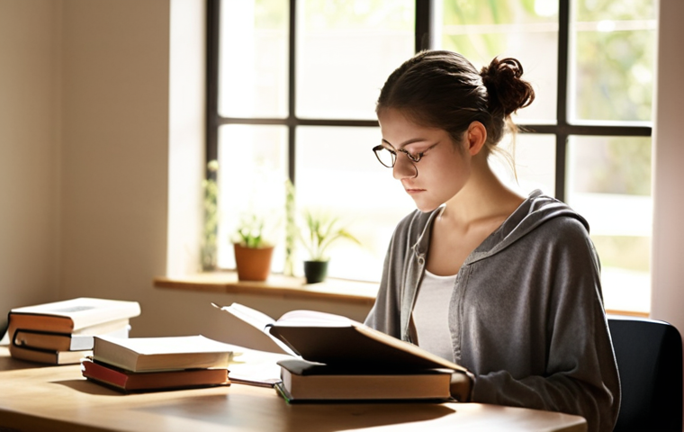 **Prompt 1: Unshakeable Exam Mindset & Optimized Study Sanctuary**
"A calm and focused student, mid-twenties, sits poised at a meticulously organized, minimalist desk. Soft, natural light streams in, illuminating neatly arranged textbooks, a laptop displaying study material, and a steaming cup of tea. The student's expression radiates deep concentration and quiet confidence, a subtle aura of mental clarity around their head suggesting an unshakeable mindset. The background is softly blurred to emphasize the 'focus zone,' with a hint of tranquil greenery. The overall atmosphere is peaceful, empowering, and highly conducive to learning. Realistic photo, high detail, warm lighting, shallow depth of field, professional studio quality."