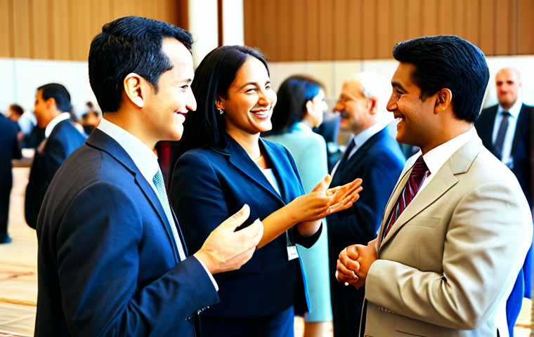 Networking at a Public Administration Conference**
"A diverse group of professional men and women, fully clothed in modest business attire, networking at a public administration conference. The background shows a modern conference hall with booths and displays. Participants are smiling and engaged in conversation. Safe for work, appropriate content, family-friendly, professional, perfect anatomy, correct proportions, well-formed hands, proper finger count, natural pose, high quality."
**