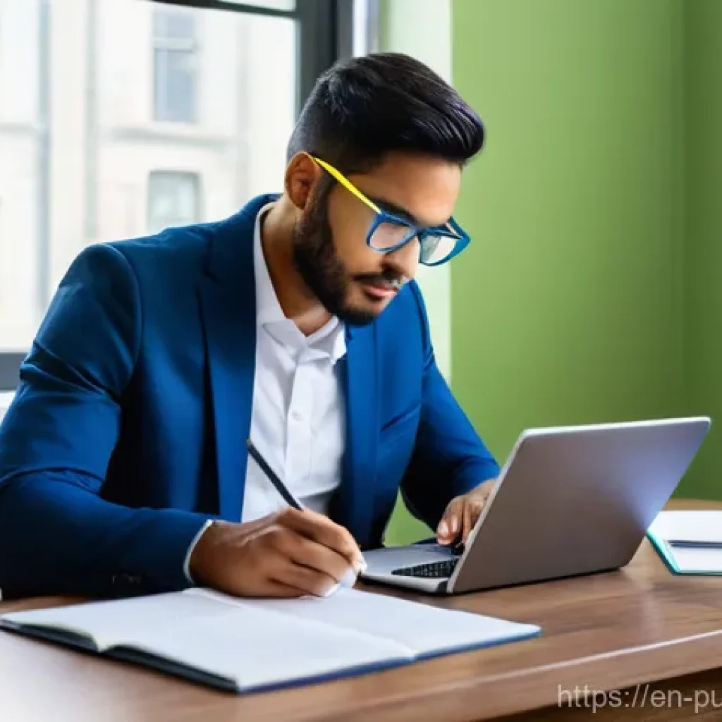 공공관리사 시험 대비 시 자주 사용하는 자료 - **Prompt:** "A young adult, gender-neutral, in their late 20s, intensely focused on studying for a p...