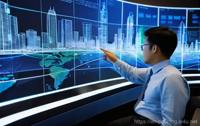 공공관리사 시험을 준비하는 데 도움되는 강의 - **Prompt:** A dynamic, brightly lit control center for a "smart city." Diverse public service profes...