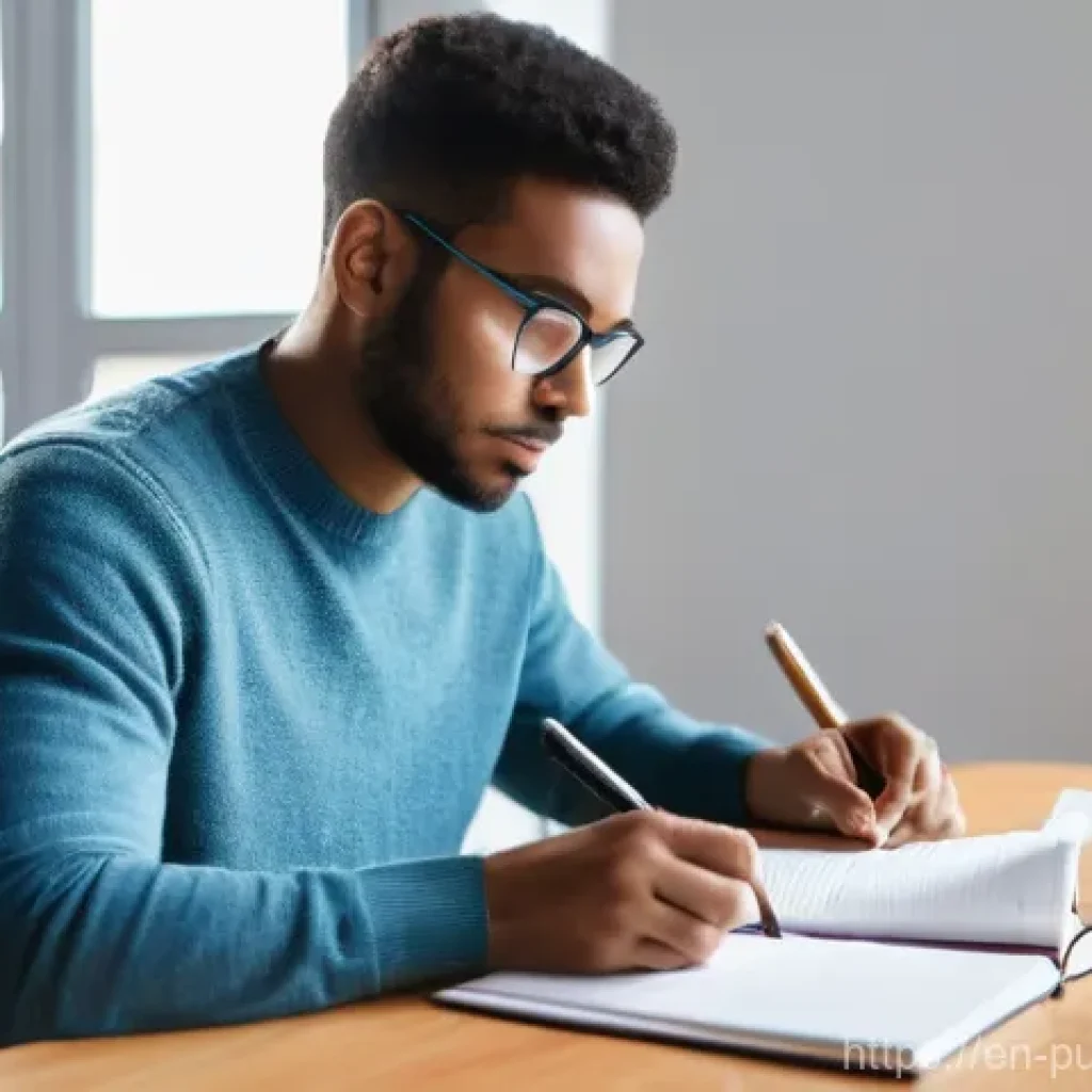 공공관리사 시험 후 취업 성공 사례와 교훈 - **Image Prompt: Focused Exam Preparation**
    A diverse young adult, perhaps in their late twenties...