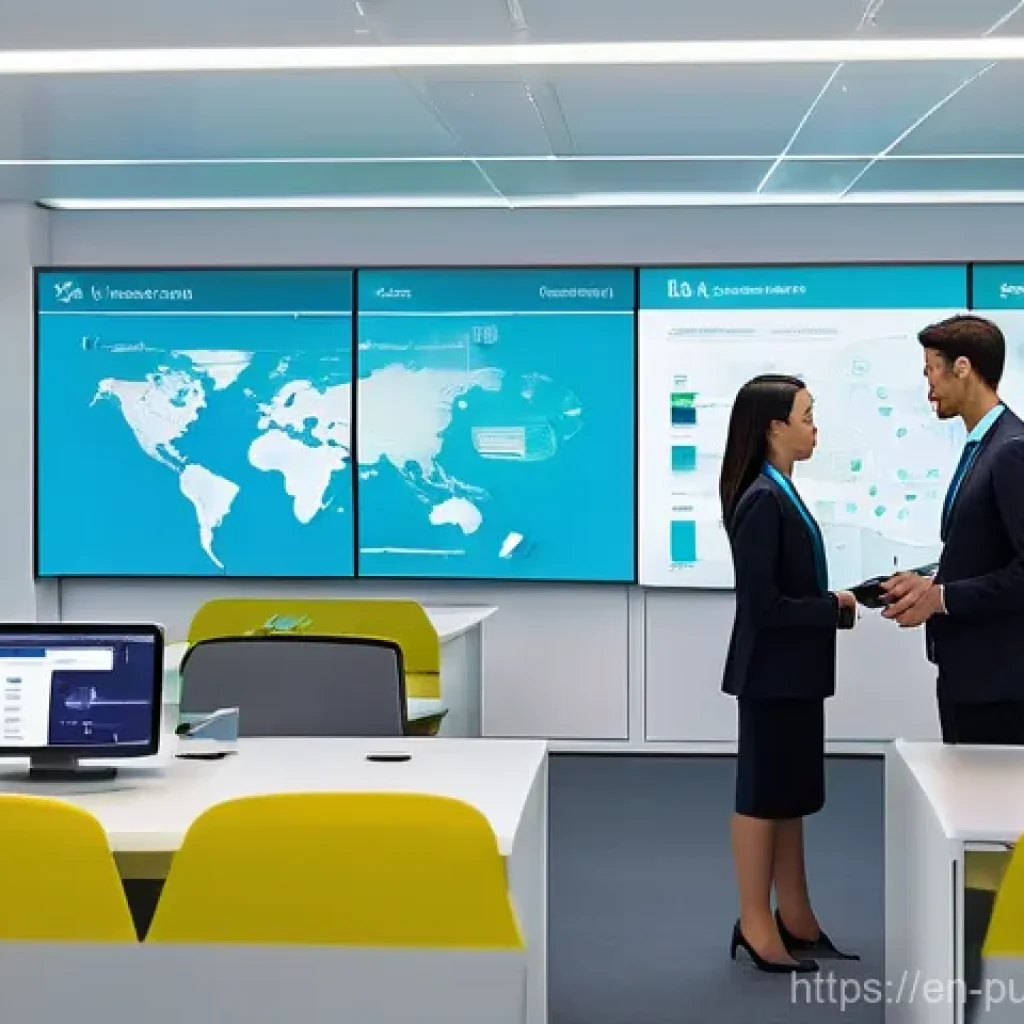 공공관리사 직무와 관련된 최신 산업 동향 - **Prompt 1: AI-Powered Public Service Efficiency**
"A bright, modern government service center b...