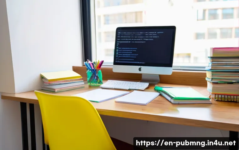 공공관리사 필기시험 준비를 위한 추천 자료 - A modern study desk setup featuring a young adult student in casual clothing sitting at a wooden des...