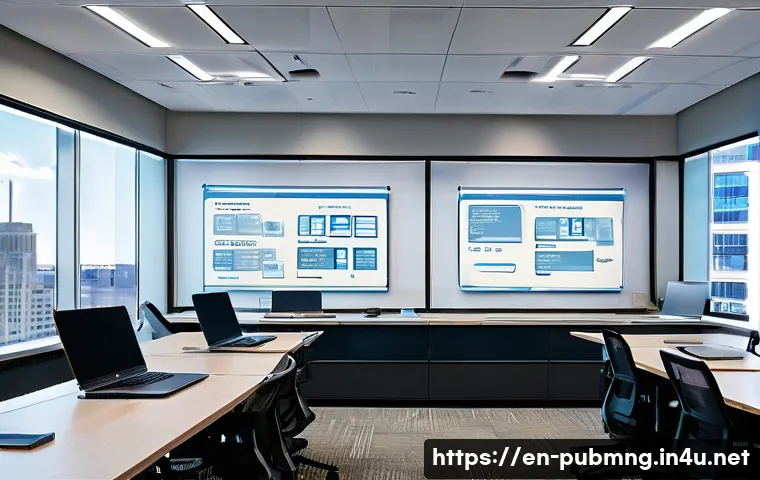 공공관리사와 관련된 최신 연구 주제 - Photorealistic interior of a mid‑sized U.S. city hall IT operations room during a daytime working se...