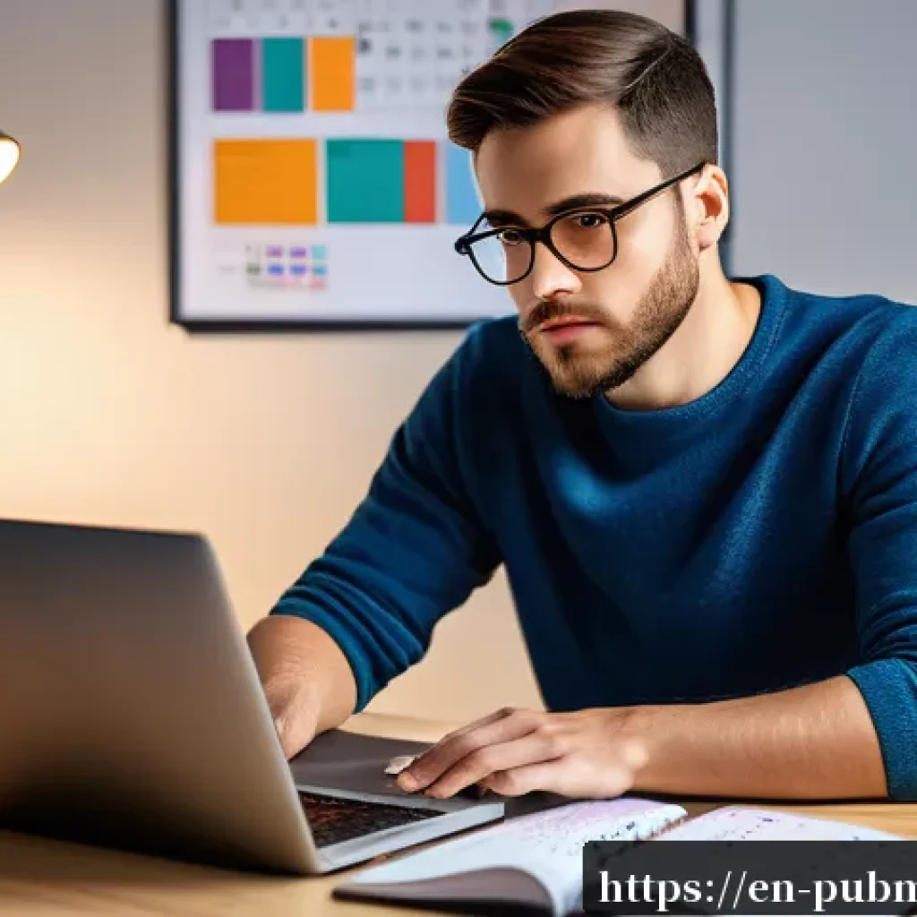 공공관리사 필기시험 준비 과정 공유 - A focused young adult studying at a modern, well-lit home office desk with a large digital planner o...