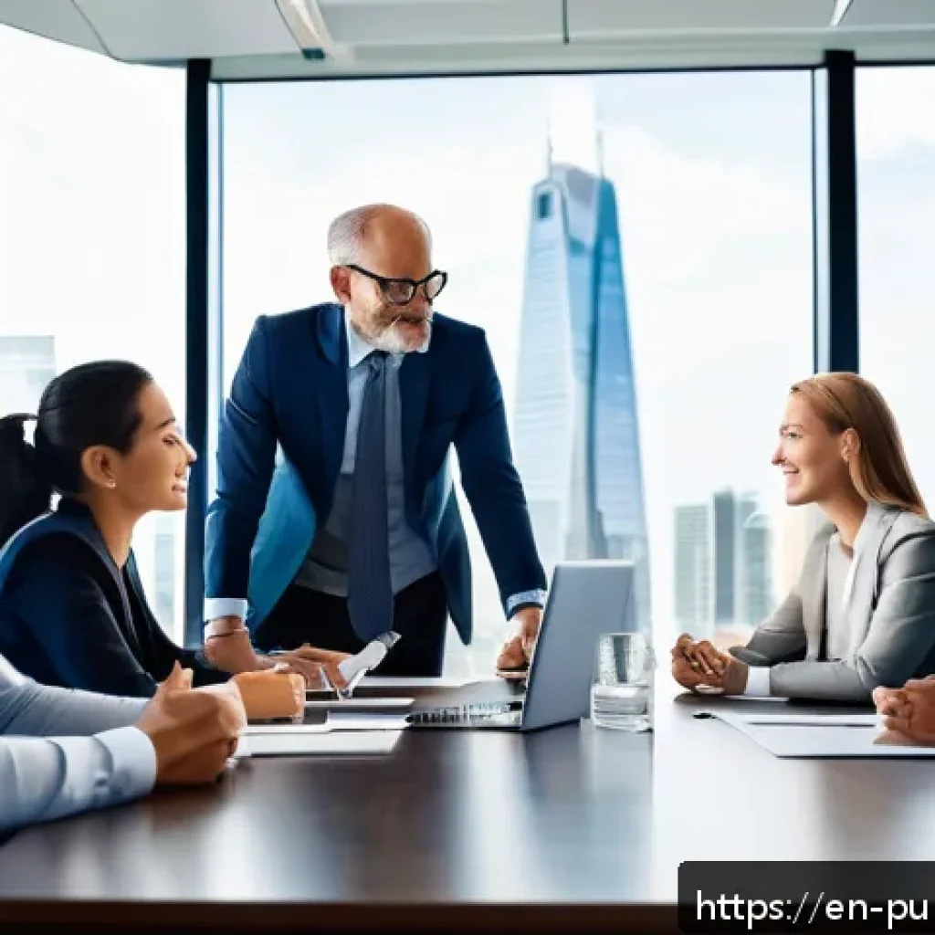 공공관리사 자격증으로 시작하는 새로운 도전 - A diverse group of professionals in business casual attire gathered around a conference table in a m...
