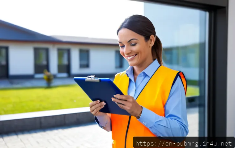 공공관리사 직무 만족도 후기 - Photorealistic public property manager in a bright municipal office, diverse middle-aged professiona...